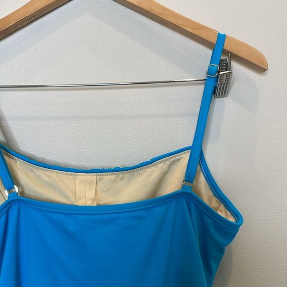Miraclesuit Slimming Blue Tankini Top Size 10D - Picture 4 of 6